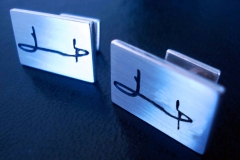 /B-Zi/ /Cuff-links/ Sterling Silver Forms / Dimension 1.4 x 1.0 cm