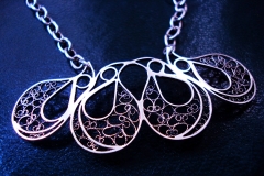 /4 Eyes 4/ Sterling Silver Filigree Necklaces / Dimension 6.0 x 3.0 x 45.0 cm