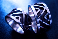 /Lines-T/ Sterling Silver Filigree Rings / Dimension 1.2 x 0.2 cm