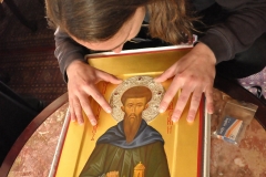 Bartholomew I Ecumenical Patriarch of Constantinople "Sv.Naum Ohridski" Courtesy of Monastery "St. John the Baptist - Bigorski"for the Museum "Aja Sofija"