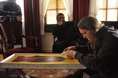 Bartholomew I Ecumenical Patriarch of Constantinople "Sv.Naum Ohridski" Courtesy of Monastery "St. John the Baptist - Bigorski"for the Museum "Aja Sofija"