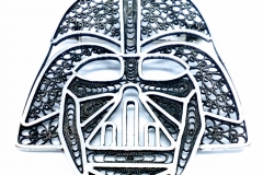 /DARTH VADER/ Sterling Silver Filigree Brooches / Dimension 5.6 x 4.6 cm