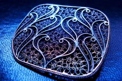/Fibo-bX/ Sterling Silver Filigree Brooches / Dimension 5.3 x 4.4 cm