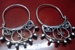 Approximate copy of an Ancient Macedonian Earrings IVth century Silver Filigree Earrings / Dimension 4.5 x 3.5 cm