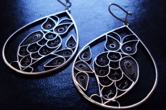 Sterling Silver Filigree Earrings / EA 00040 Dimension 1.5 x 5.2 x 3.7 cm