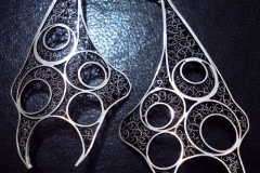 /Ameb/ Sterling Silver Filigree Earrings / Dimension 7.7 x 3.5 cm