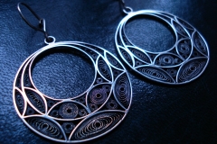 /Round Eyes/ Sterling Silver Filigree Earrings / Dimension Round 3.6 x 1.6 cm