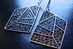 Sterling Silver Filigree Earrings / EA 00046 Dimension 1.5 x 4.0 x 3.0 cm Belgrade Fashion Week 2011