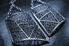 /Bis-Ra/ Sterling Silver Filigree Earrings / Dimension 4.5 x 3.5 x 3.0 cm