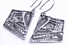 /Geo-Vortex/ Sterling Silver Filigree Earrings / Dimension 2.5 x 2.0 x 1.8 cm