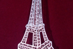 "Eiffel Tower-La Tour Eiffel" Courtesy of French Embassy in Macedonia for president of France "François Hollande" Sterling Silver Filigree Forms / SF 00023 Dimension 16.0 x 6.5 cm