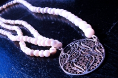 /Maya-N3/ Sterling Silver Filigree Necklaces / Dimension 45.0 x 4.0 cm Ohrid Pearls