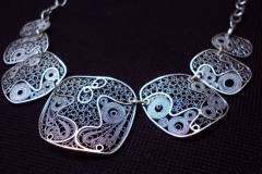 /Block-N/ Sterling Silver Filigree Necklaces / Dimension 45.0 x 4.5 cm