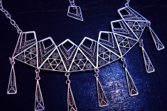 /Lines-IF/ Sterling Silver Filigree Necklaces / Dimension 45.0 x 12.0 x 6.0 cm
