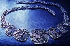 /Lid-nF/ Sterling Silver Filigree Necklaces / Dimension 45.0 x 4.5 cm
