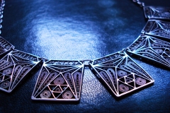 /Tetra Line-N/ Sterling Silver Filigree Necklaces / Dimension 3.0 x 45.0 cm