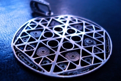 /66/ Sterling Silver Filigree Pendant / Dimension round 6.6 cm