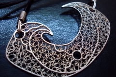 Sterling Silver Filigree Pendant / NE 00007