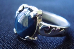 /Blue Star/ Sterling Silver Rings Afghanistan Blue Star Sapphire 9.0 x 7.0 x 3.5 cm