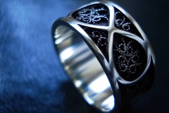 /Infinity blue/ Sterling Silver Filigree Rings / Dimension 0.9 x 0.2 cm