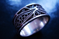 /Peacock of Stobi/ Sterling Silver Filigree Rings / Dimension 0.8 x 0.2 cm