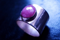 /AAA-Ruby/ Sterling Silver Rings / Ruby facet 1.0 x 0.8 cm / Dimension 1.2 x 0.13 cm