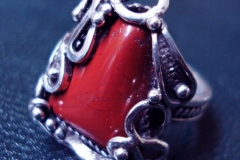 /Mart-Ex/ Russian Post-Concept / Sterling Silver Filigree Rings Jasper 1.0 x 0.8 cm / Dimension 1.6 x 1.2 cm