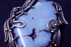 Russian Post-Concept / Sterling Silver Filigree Necklaces Ahat 5.0 x 4.0 cm / Dimension 6.0 x 5.0 cm / NE 00011