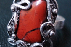 Russian Post-Concept / Sterling Silver Filigree Rings Jasper 1.5 x 1.2 cm / Dimension 0 x 0 cm / RI 00017
