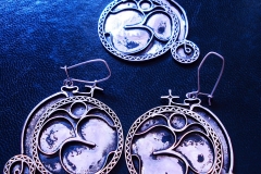 /Ordinary Bicycle Om/ Sterling Silver Filigree Sets / Dimension 1.5 x 5.0 x 5.0 cm