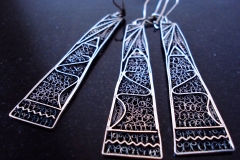 /Obelisk/ Sterling Silver Filigree Sets / Dimension 1.8 x 7.2 x 1.7 cm